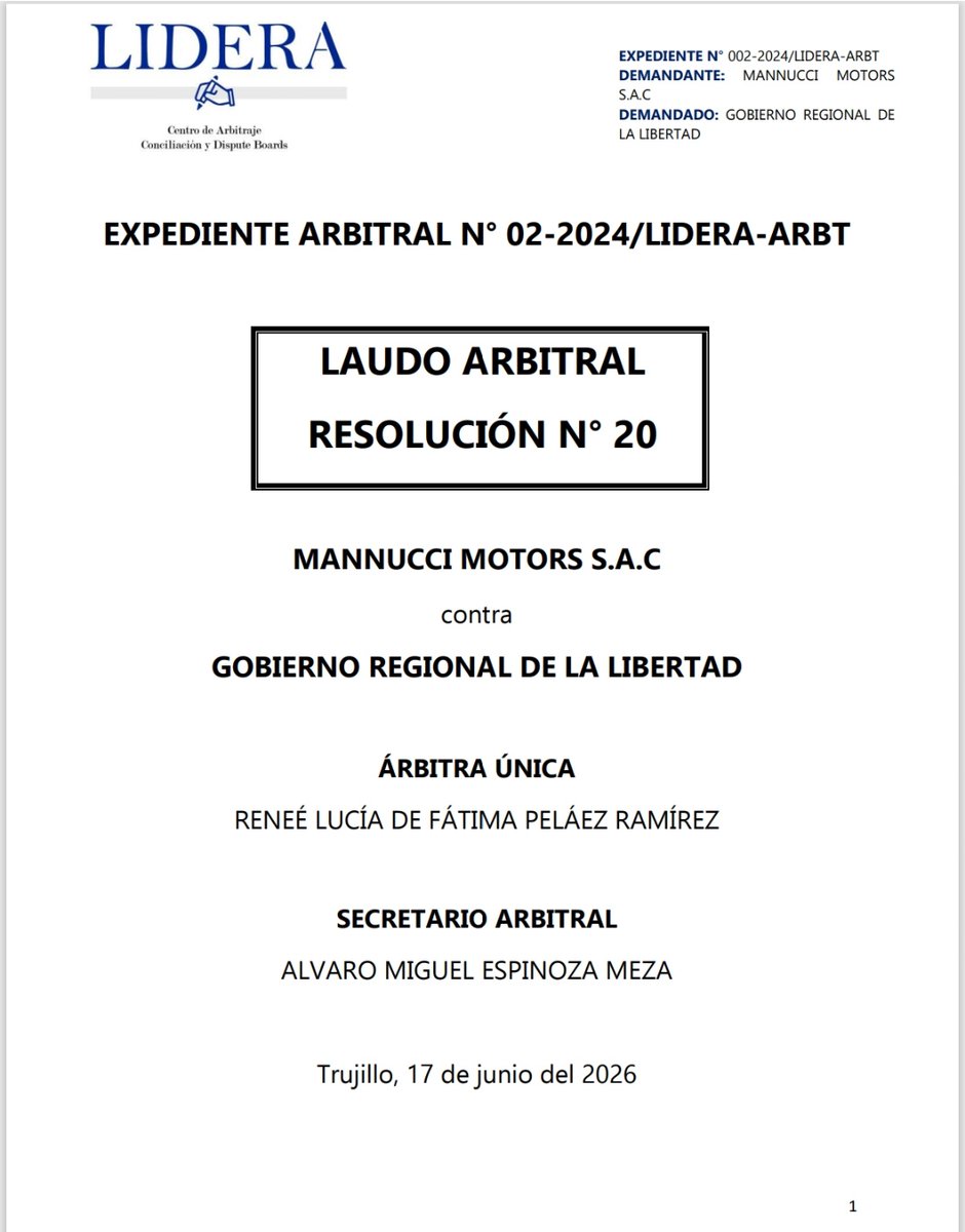 MonicaSanchezM1's tweet photo. #Seguimiento #Arbitraje
🚨Se acuerdan las 18 camionetas q compró GRLL?
🔥 Laudo Arbitral👇
1️⃣Manucci cumplió con entregar camionetas d acuerdo a especificaciones🤔
2️⃣Infundada recepción, conformidad y pago porq Manucci no activó arbitraje y caducó y no porq GORE tenga razón 👇 https://t.co/ci5NCzTlk6
