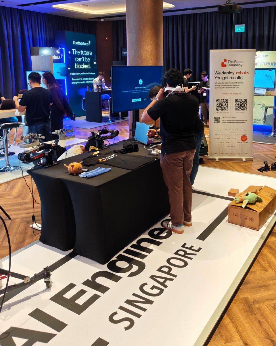 therobotgrp's tweet photo. We (and the robots) have been busy attending back to back events like AI Engineer, Super AI and Singapore AI &amp; Rebotics Demo Night. If you missed us, you can catch us today at TheFirst Spark! https://t.co/84Dea8roV9
