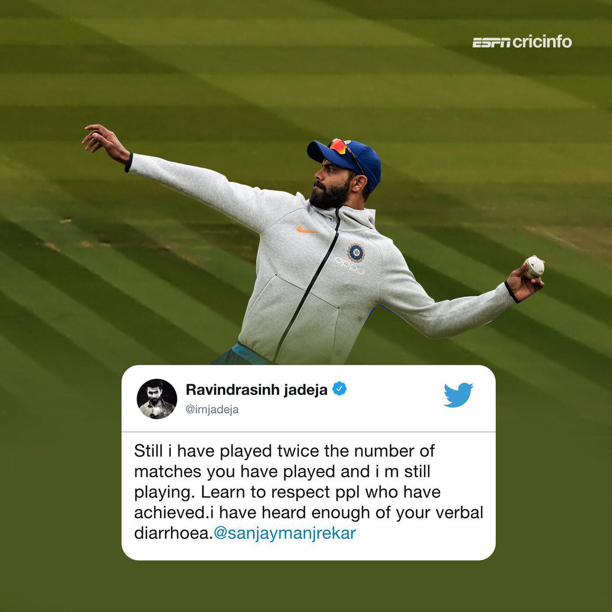 iashutosh23's tweet photo. Trust me, @imjadeja is a visionary. Save Vaibhav and other youngsters from this leech @sanjaymanjrekar https://t.co/KeW392I8v5
