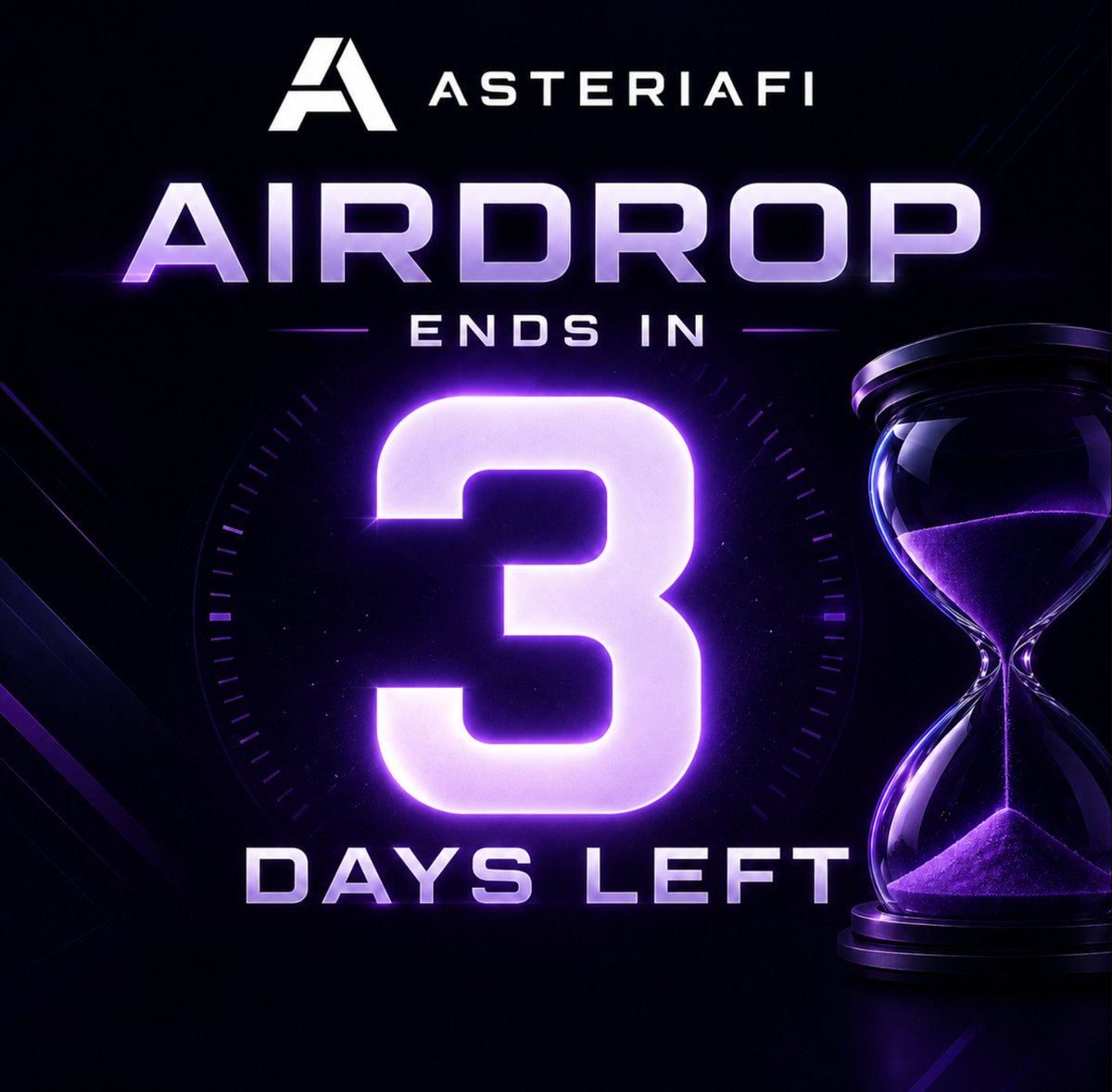 AsteriaFi_HQ's tweet photo. 3DAYS LEFT!

#AsteriaFi #Airdrip #BNB #Defi #Crypto #Web3‌‌ https://t.co/QCUR43xRcm