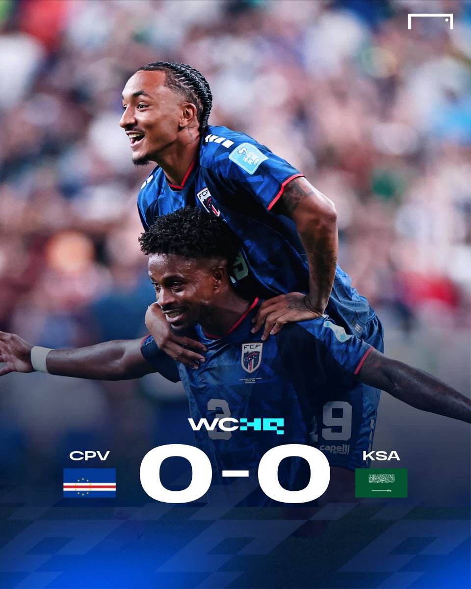 goal's tweet photo. History made in the group stage! 🇨🇻

Cape Verde draw with Saudi Arabia to secure their first-ever World Cup knockout spot! The debutants are heading to the R32 to face Argentina 👏 https://t.co/jicNWIfa43
