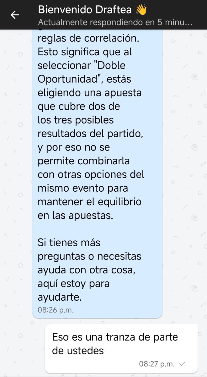 Skinner_mex's tweet photo. @Draftea_Mexico pésima app de apuestas y la única app de apuestas que prohibió combinar doble oportunidad con goles en los partidos del mundial para no perder #Tranzas  #mundialdefútbol2026 https://t.co/zJ6VqDvoY7