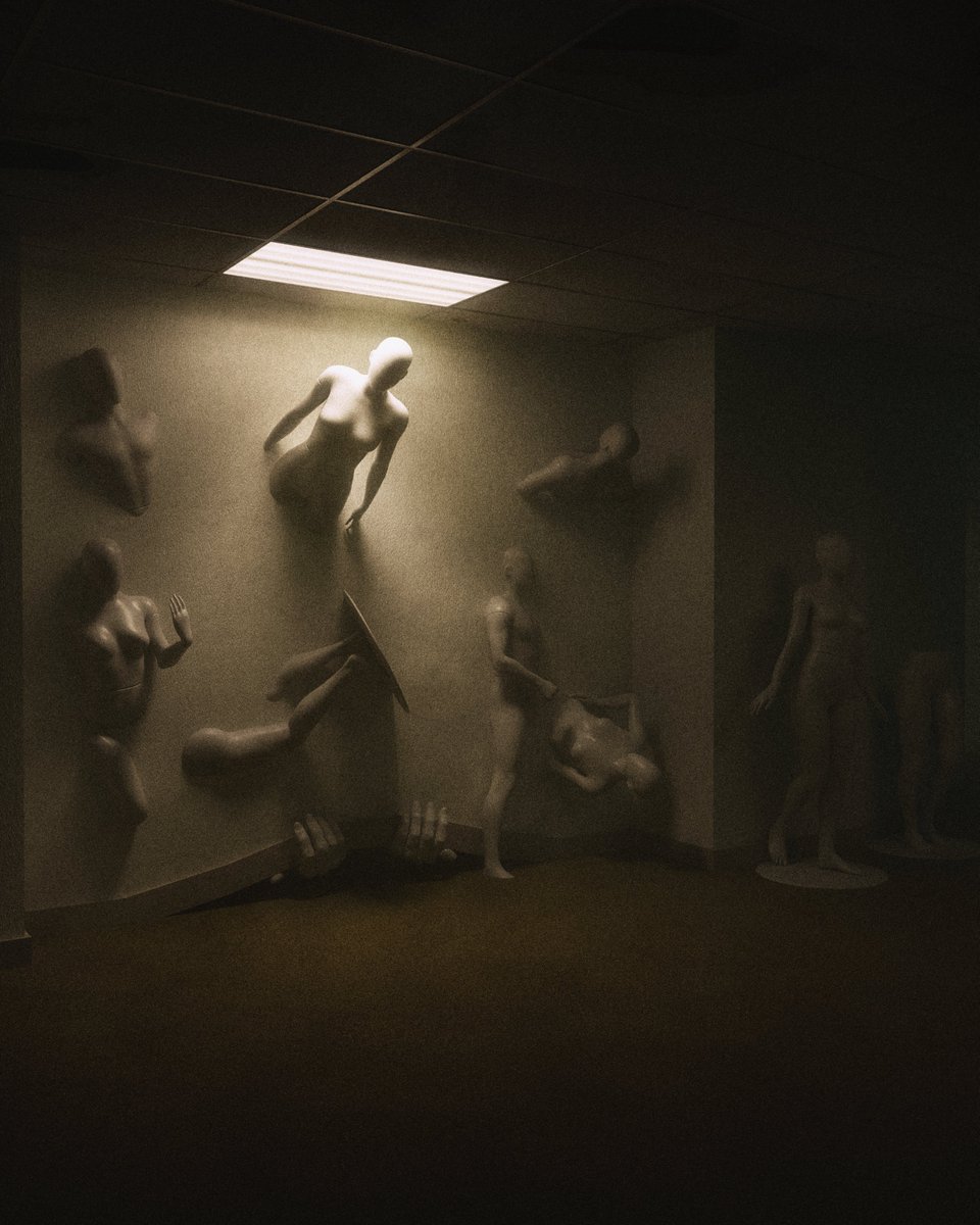 piscode_'s tweet photo. It found me - Daily Artwork                                         Available in VGen. #render #3d #blender #art #horror #darkart #liminal #moody #surreal #noAI https://t.co/24LQSDegh9