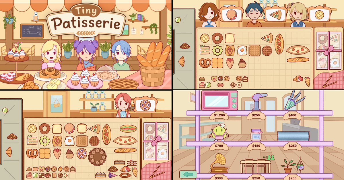 rogueducknet's tweet photo. Run your own tiny cozy pastry shop 🍰 (Wishlist on Steam)
