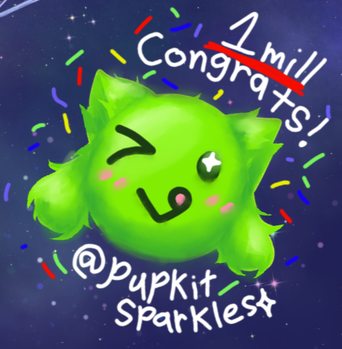PupKitSparkles's tweet photo. #1MillionVGs
Here's my VG for the event, congrats VGen on 1mil!!🎊 https://t.co/QyRTSbbxED