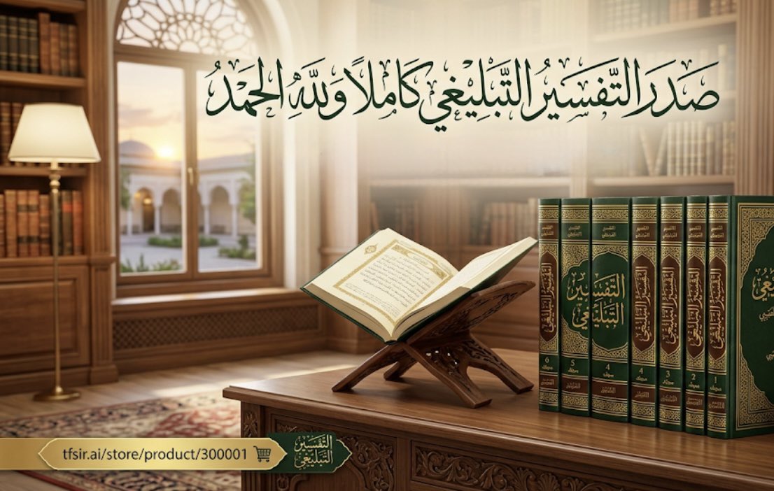 Tfsir_ai's tweet photo. صدر التفسير التبليغي كاملا ولله الحمد بسعر مخفض 99$

https://t.co/MehqTq4Cip https://t.co/2w4EmtXiY9