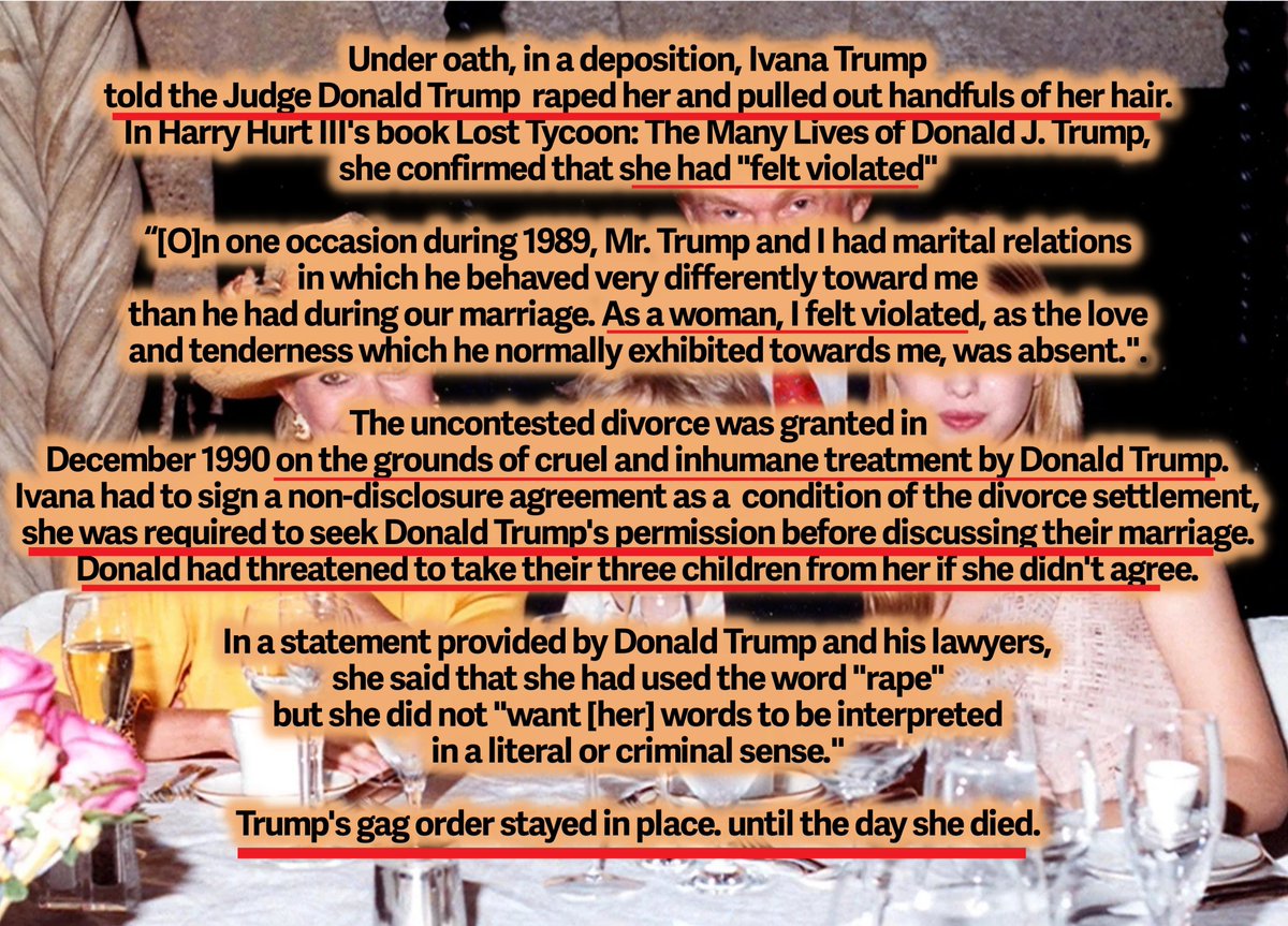 CarolLago128065's tweet photo. @marlene4719 Trump raped his wife and she testified to it in court. https://t.co/lAIJJGSgGJ