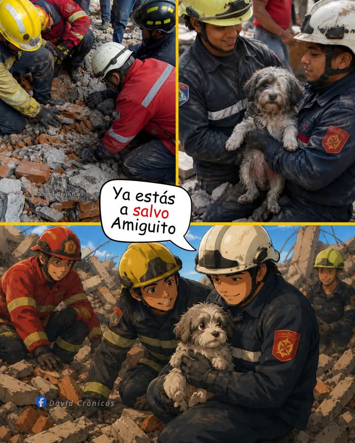 patrischia7's tweet photo. Entre tantos escombros, los bomberos escucharon algo pequeño que no podían ignorar. No sabían cuánto tiempo llevaba ahí ni cómo había logrado resistir, pero apenas entendieron que era un perrito atrapado, https://t.co/DutTBEgJGT