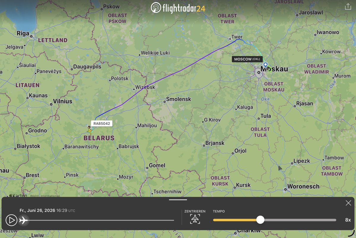 holgidaun's tweet photo. Russia 223rd Flight Unit State Airline Tu-154M RA-85042 #154C32 26 jun
Chkalovskiy - Airbase Machulishchy BLR - Chkalovskiy
am Abend Flug von Chkalovskiy nach Domodedovo
@thereccelizard
@Borrowed7Time
@IntelNightOWL https://t.co/k7ENRd6RNp
