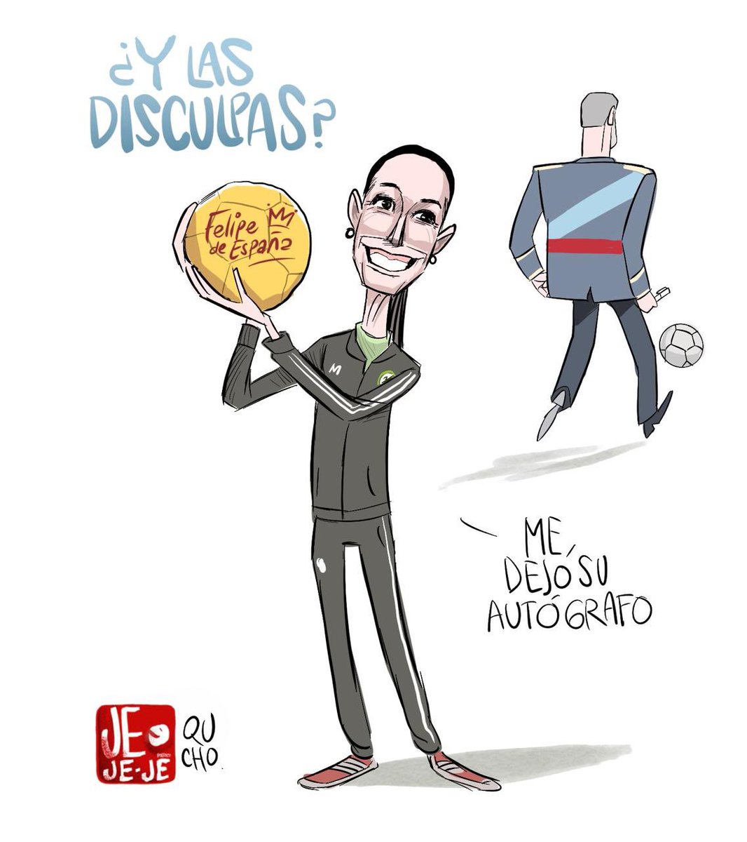 jejejepolitico's tweet photo. “¡Que se disculpen por la Conquista!”
Cinco minutos después: “¿Nos firma el balón, majestad?” 😂⚽

Por @qucho 

#JejejePolitico https://t.co/jtjF0eKjtD