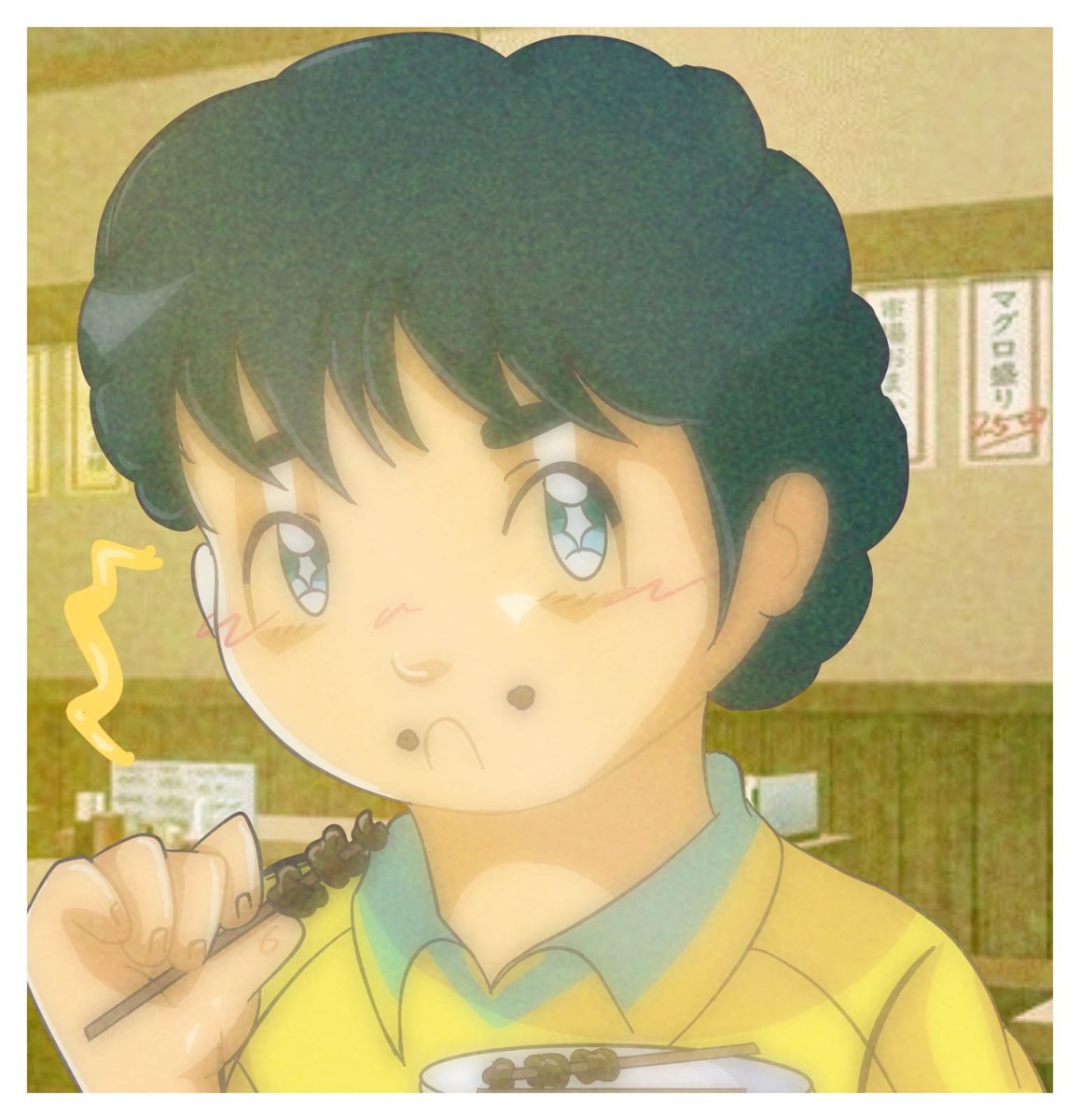 KaiFitzwilliam's tweet photo. さあ、食べる時間だ！おいしい！🍖  (^3^)/
#キャプテン翼 #描画 #fypシ゚viral https://t.co/UfunmiIxCL