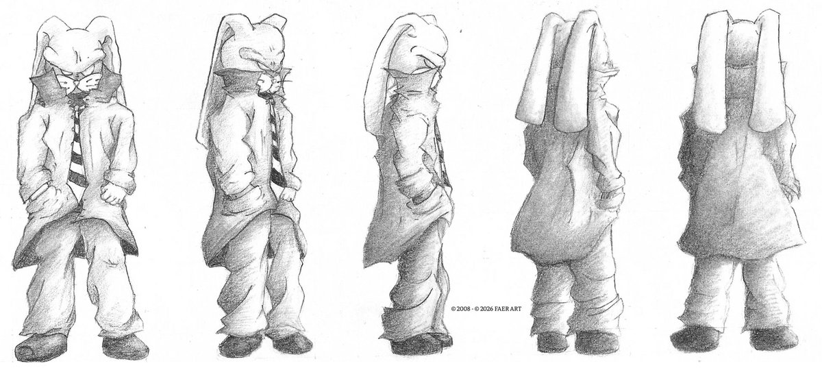 FAERart's tweet photo. Too, drawn back in 2008. Character turnaround and expression sheet.
His look has changed a little over the years but not by much!
Want more insight on his story and background? Check out my Silver Strider Devlog 03 for more!
#TooAndPlinko #SilverStrider #EvilStreets https://t.co/40y59YTfwQ