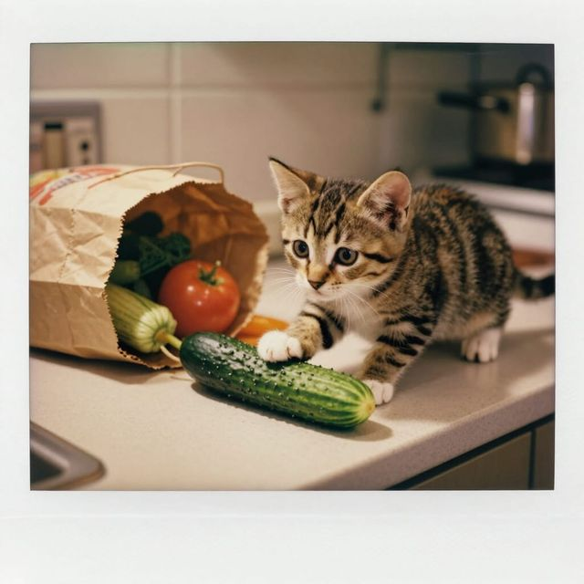 NightcafeStudio's tweet photo. A lonely kitten. A grocery bag. One very intriguing cucumber. 🥒

This is "The Longing for a Friend" by @Chaosways, one of the entries in NightCafe Select.

"Little Whiskers has been in this house for an ETERNITY!!! And everyday is the same... Lonely, boring, hoping for more. The hoomans serve him well and have proved to be useful during those long 10 days, but there has to be more to it. There's always this feeling like something, or someone is missing in Whiskers' life.

One day, the hoomans left... again. Loneliness felt the room as it always does. But this time, when they came back... there was something different... a smell... a presence... Whiskers could feel it.

And it's when the grocery bag was put on the table that he could see it... Green, intriguing, new, full of potential.

This night, Whiskers could sleep, an dream of a bright future full of adventures.

The adventures of Whiskers and Pickle."

A perfect read on Edition 1's theme, The Architecture of Feeling: longing, built one frame at a time.

See the full Body of Work on the Select feed and give it a like if it made you smile.  💛

Entries open until 12 July, enter free ⤵️
🔗 https://t.co/aondQqXzRl