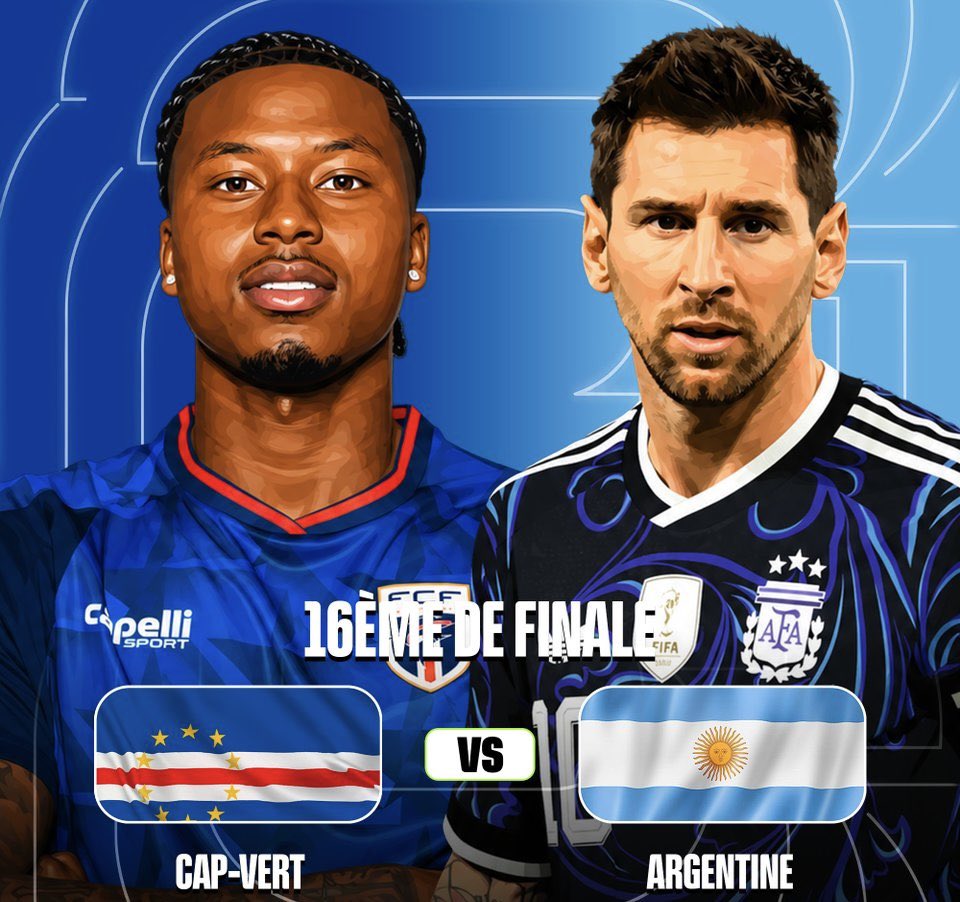 ezetrois's tweet photo. Sur le papier argentine 🇦🇷 est le grand favori.un match que les albicelestés ne devraient pas prendre à la légère.

L’Espagne l’avait fait et ça lui a coûté un match nul .le Cap-Vert 🇨🇻 serait-il le Costa Rica 🇨🇷 

#Argentin 
#Carpvert
#cdl2026 https://t.co/91x2P60o4r
