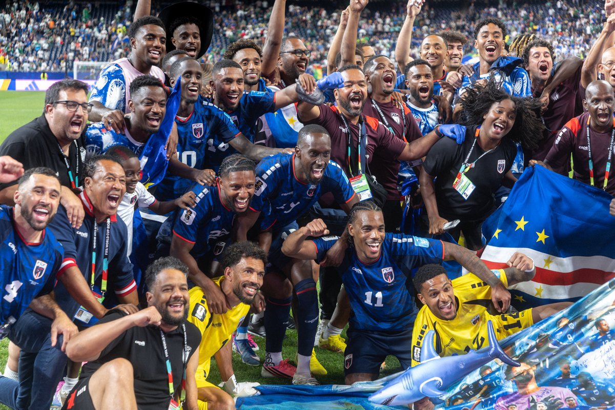 AfricaFirsts's tweet photo. Cape Verde 🇨🇻 becomes the smallest ever nation to qualify for the knockouts stages of the FIFA World Cup. https://t.co/OSiIVKGS6W