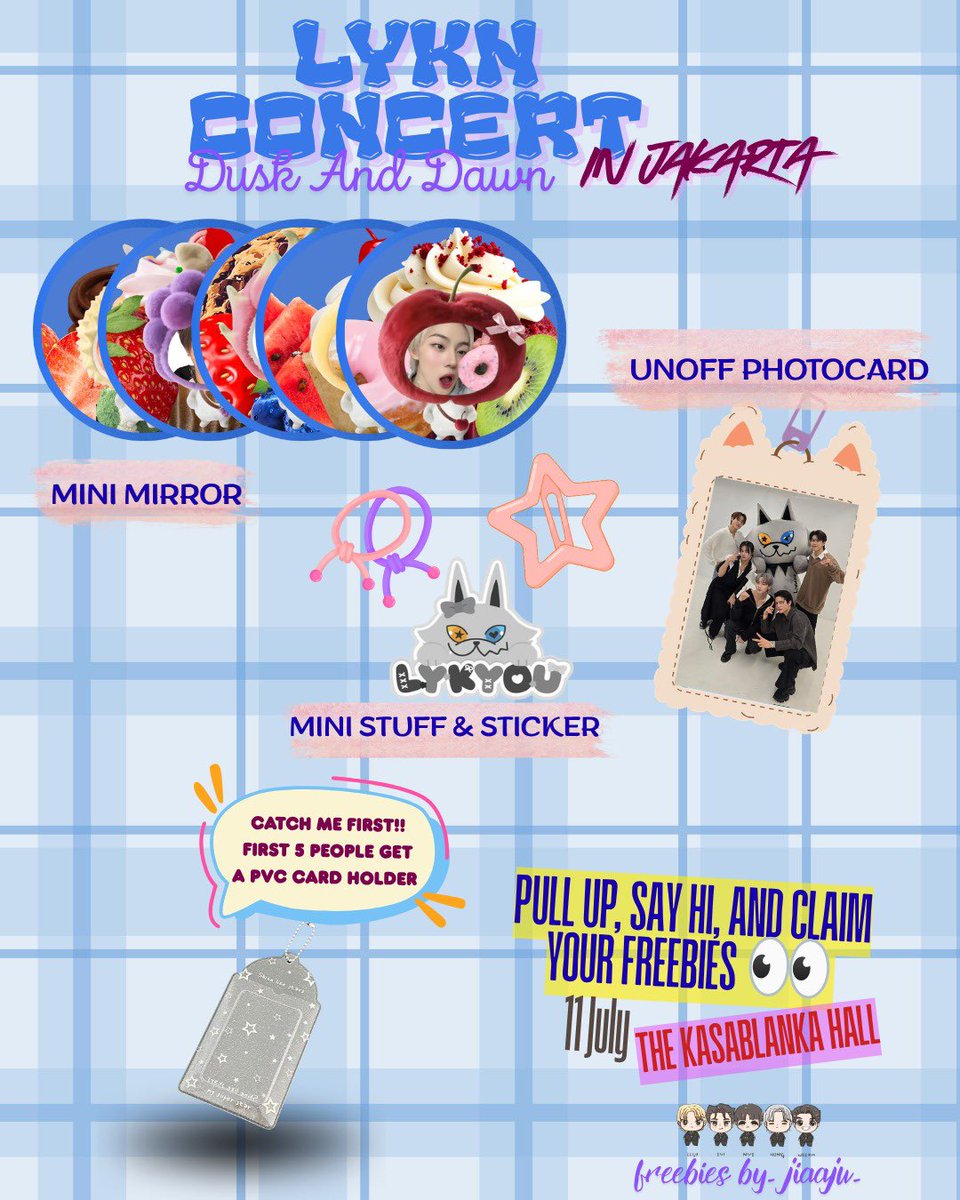 teeearaphyy's tweet photo. Halo guys!! siapa yg ikut moshing bareng LYKN di konser 11 Juli nanti? Can’t wait to see you guys!!🫶🏻✨

Got some little freebies for you!! 
by @teeearaphyy 

LYKN : DUSK AND DAWN in Jakarta
📍 The Kasablanka Hall
📅 July 11

How to claim??

Pull up, say hi, and claim your freebies 👀
Can’t wait to see everyone!

See you at the venue 🫶

#LYKN #LYKNDuskAndDawnxJakarta 
#LYKNDuskAndDawnWorldTour2026