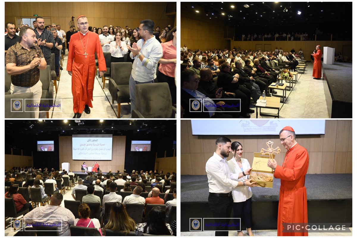 YakoElish's tweet photo. #Irak, #Chretienté
Lors de sa première rencontre avec les jeunes catholiques à Bagdad le nouveau Patriarche de l’Église #chaldéenne, Mar Paul III Nona, a exprimé sa grande joie de voir un si grand nombre de jeunes présents. Il a souligné que  leur présence porte un message fort : «l’Église est toujours vivante et active ».
Sa Béatitude a encouragé les jeunes à ne jamais perdre courage, affirmant que l’expérience démontre que l’Église est bel et bien vivante. Il leur a recommandé en ces termes : « Le nombre importe peu ; ce qui compte avant tout, c’est la qualité et la sincérité de la foi. Ne perdez jamais votre espérance dans le Seigneur, car Il est la source de la force et de l’espérance éternelle. »
##chretiensdOrient #chaldeans