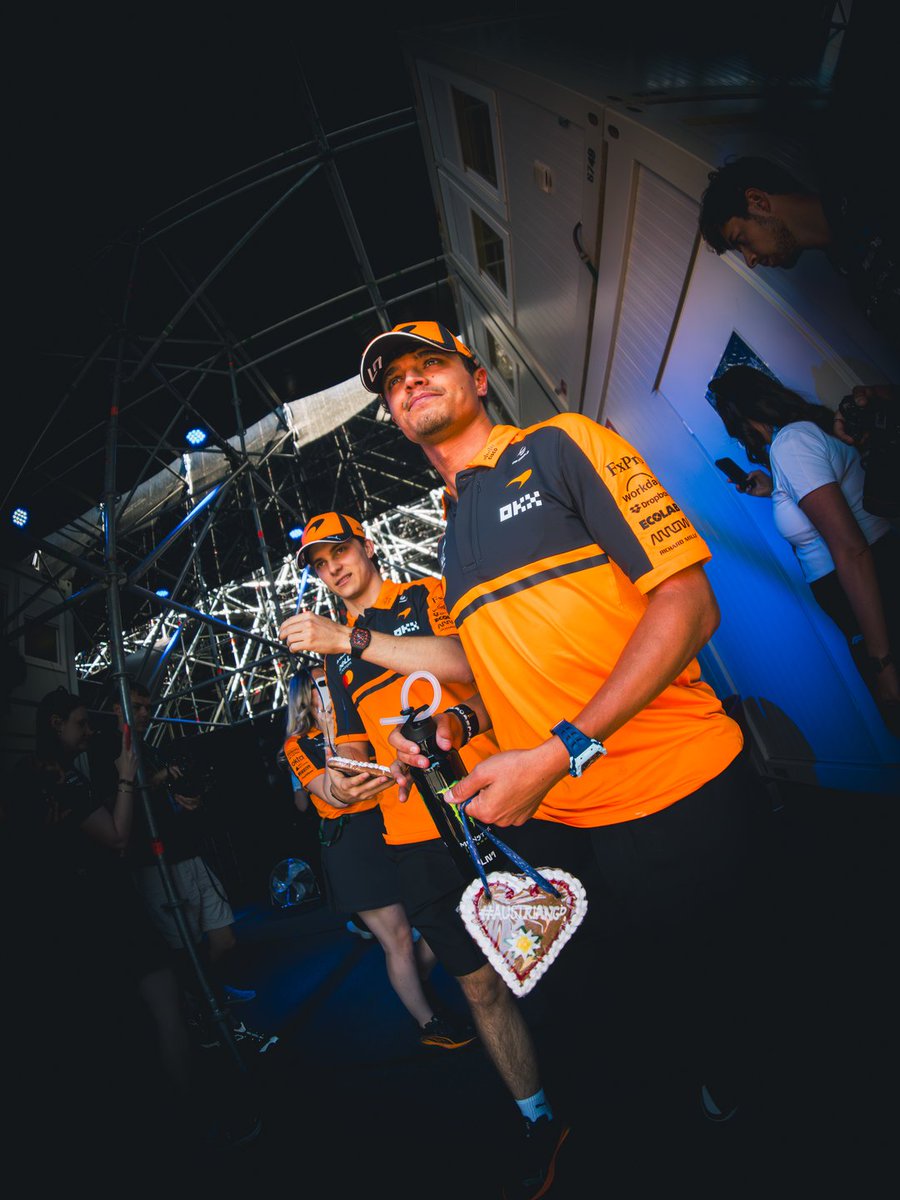 McLarenF1's tweet photo. Taking the stage 🤝

#McLarenF1 | #AustrianGP 🇦🇹 https://t.co/E5j28GVy31