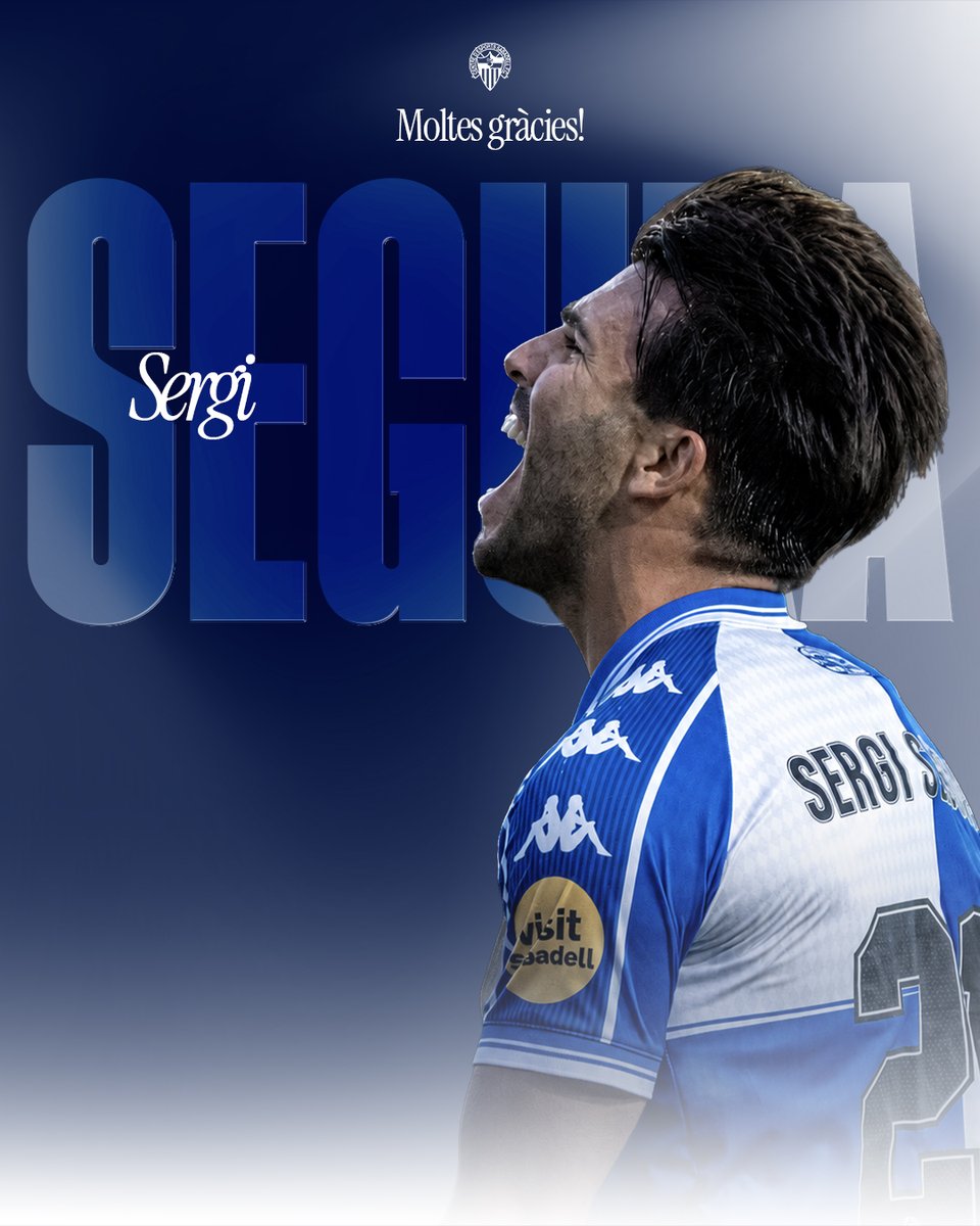 CESabadell's tweet photo. 🔚 𝗢𝗙𝗜𝗖𝗜𝗔𝗟 | Sergi Segura no continuarà al Centre d’Esports Sabadell

🧅 El lateral tanca una etapa d’un any i mig en la que ha aconseguit dos ascensos i ens ha deixat grans moments

🫶🏻 La Nova Creu Alta i Sabadell sempre seran casa teva, @S95Segura! https://t.co/fGfYu7gQ1D