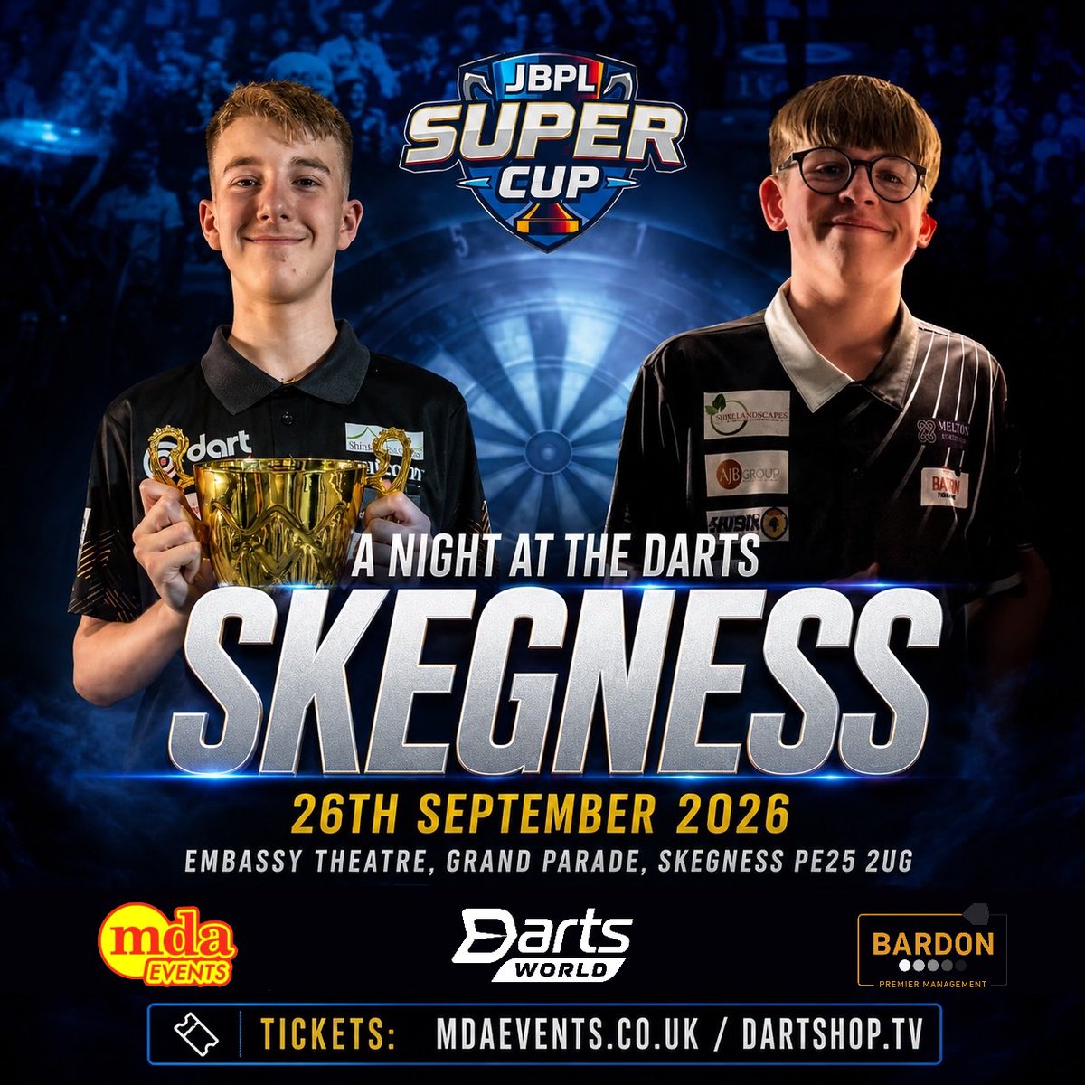 BardonPremier's tweet photo. JBPL Super Cup returns to Skegness 🤩

Two great junior players compete for the title at the Embassy Theatre on 26th September. 🎯

https://t.co/9ZQxErM3aJ 
https://t.co/gWKASsGpCb https://t.co/UWKe7K2e7L