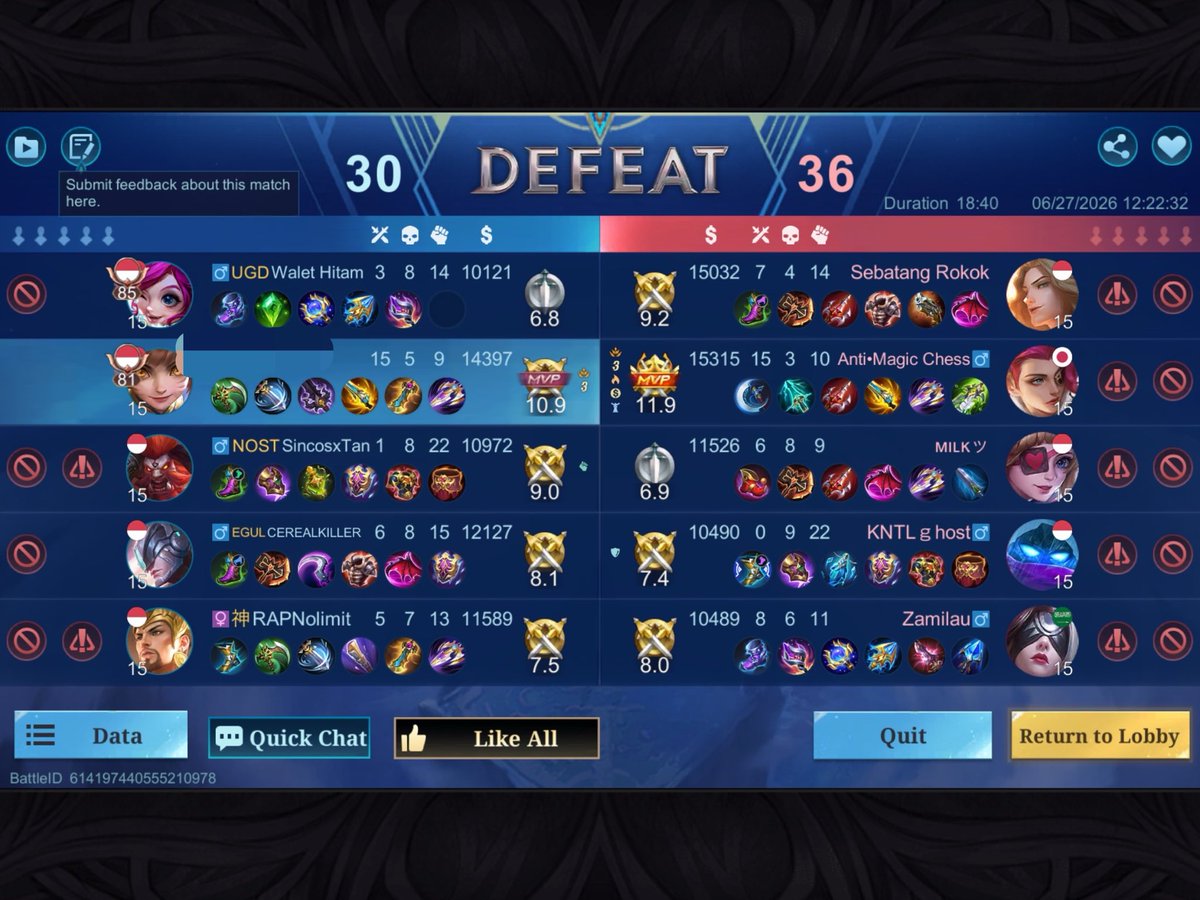 Midnightlax's tweet photo. LIAT ANJIR KDA GW UDH 15 5 9, LIAT TIM GWW MAGE GA GUNA, TANK GAJE, HYPER GAJEEE, EXP GWBLEKK AAAAA. GW BENCI SOLOOO https://t.co/crvgmD1nTR