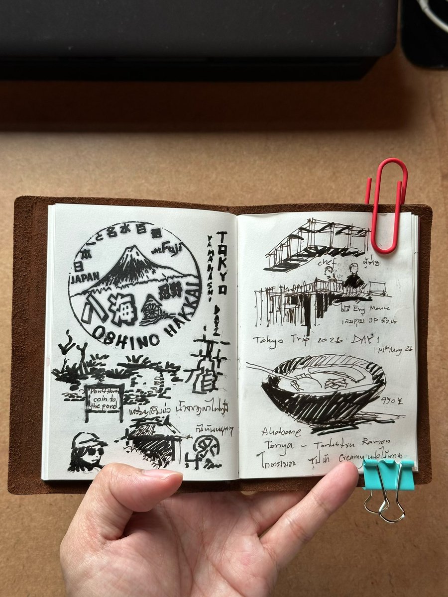 Bas_Panitan's tweet photo. Japan Diary Sketch 2026
Tonya - Akabane - Tokyo 
Oshino Hakkai - Yamanashi

#sketchbook #diary #japan #sketch #sketchers https://t.co/8OdOrpUNwM