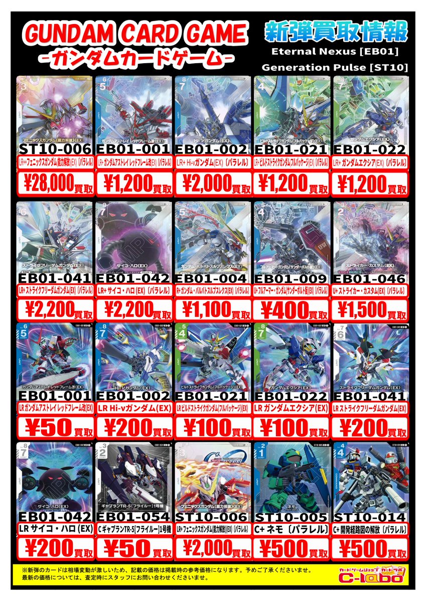 ガンダムカードゲーム買取情報】 最新弾『Eternal Nexus』及び
