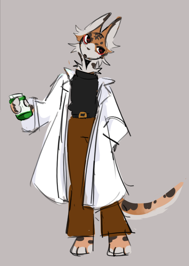 DecayingCrows_'s tweet photo. @C0RPSEB0T OHH i have one thats a cat kinda?? that's a pharmacist !!!!!! they are a bit rushed due to being made rlly late on night https://t.co/a1jciBF8ob