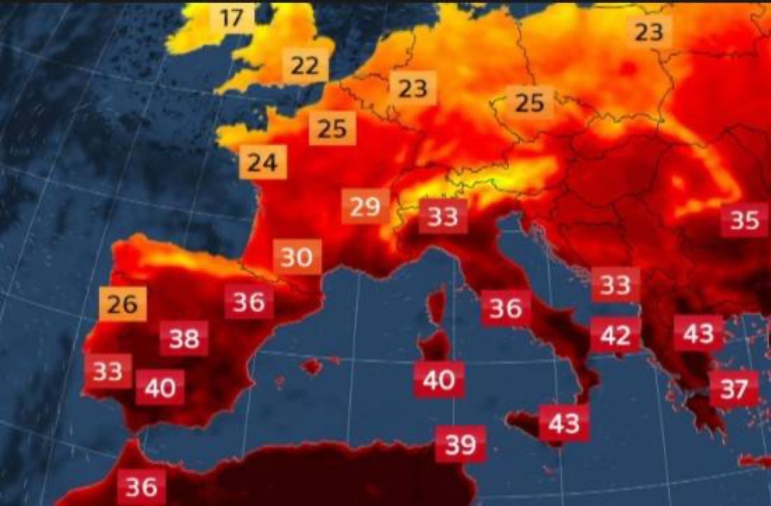 shashank_ssj's tweet photo. Heatwave in Europe but no one is criticising their govt for inaction.

Unlike Europe, our electricity has been working fine, there is no scarcity of AC in shops, railways working fine during heatwave and now.

Our own people love to criticise India in the name of targeting govt. https://t.co/LhQJ7jK3Mq