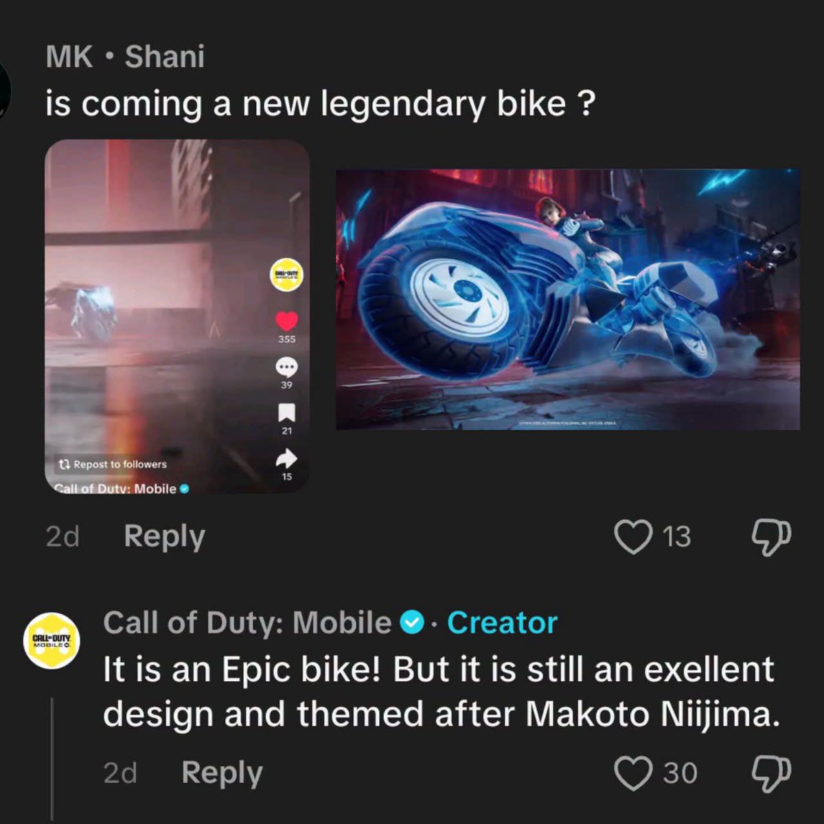 deadlypreciontv's tweet photo. The exclusive Persona 5 bike skin will be Epic rarity, not Legendary.

You can unlock it once you have unlocked all operators. https://t.co/DCXu0oF4BQ