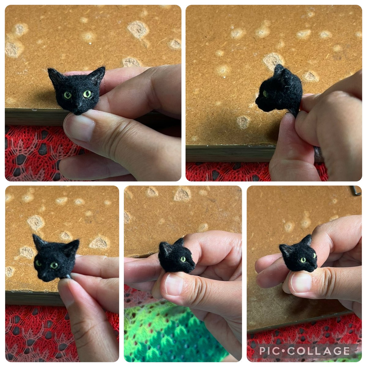 オーダーの猫ちゃんの顔できてきました！黒猫難しい?