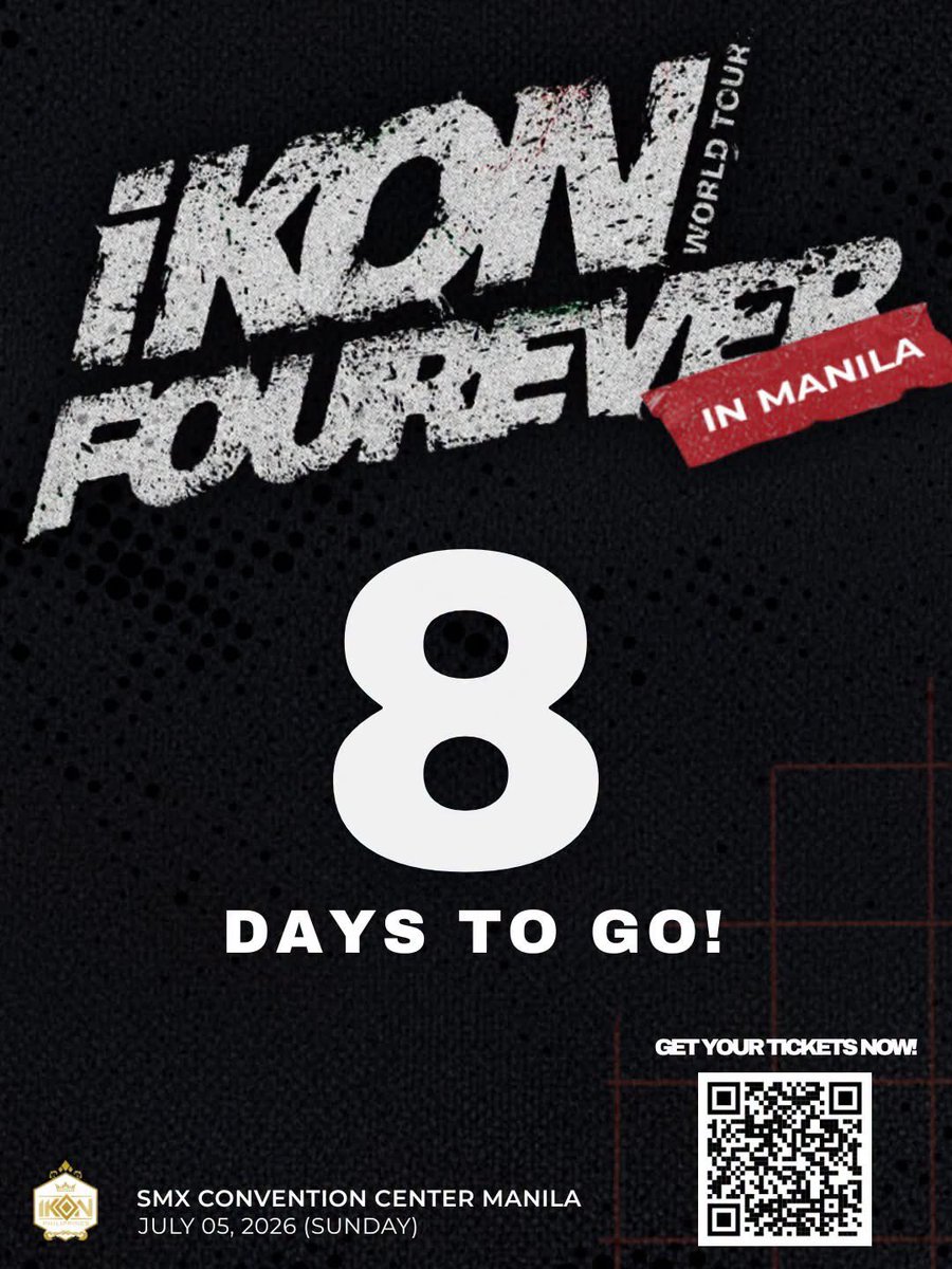 withiKON_PH's tweet photo. 🎉 8 DAYS TO GO! Who's counting down with us? 🙌

We're beyond excited to see iKON—and just as excited to meet our fellow iKONICs! 🫶

Planning to give away FREEBIES or host a giveaway on concert day? Drop your post or link in the comments below so everyone can find you! 🎁✨ Let's meet, connect, trade, and make D-Day even more memorable!

GET your tickets NOW at https://t.co/ScL1D7vpjf! 

#iKONinMANILA #iKON_FOUREVER_TOUR #iKON #아이콘
@iKONIC_143 @banyakbagusent