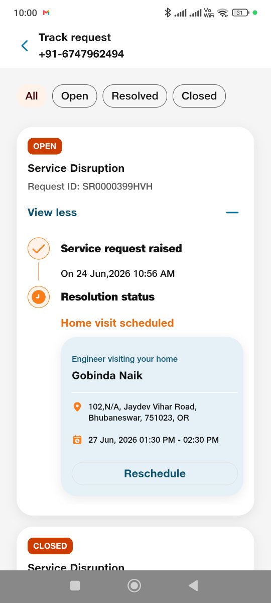 CASUJITDASH's tweet photo. @JioCare @reliancejio @jio_fiber 
Due to your stupid, nonsense, disgusting service of not able to resolve complaints of no internet of 17 days already and no intention to resolve, kindly cancel my connection.

You guys are simply worst https://t.co/gLu09C0IOi