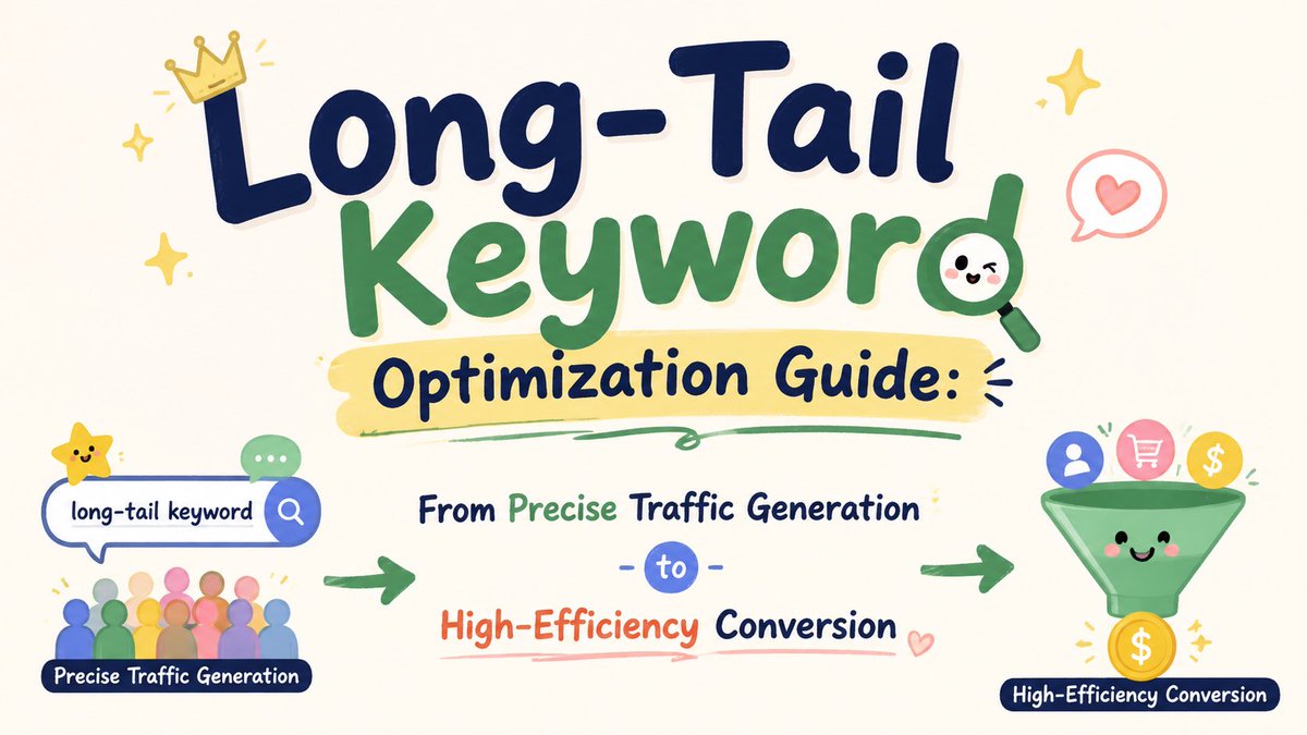 AsoRankNet's tweet photo. Long-Tail Keyword Optimization Guide: From Precise Traffic Generation to High-Efficiency Conversion
In SEO, long-tail keywords have long been the secret weapon for boosting search traffic and conversion rates. https://t.co/P5pOQycvbl