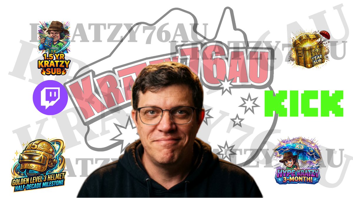kratzy76au's tweet photo. I’ve been quiet lately because I’ve been hard at work behind the scenes! 🎨✨

Finally finished upgrading all my emotes and sub badges for Twitch and Kick! I am so hyped for you guys to see these. Massive upgrade incoming! 🚀🔥

 #TwitchPartner #KickPartner #ChannelUpdate #NewEmotes #Subbadges