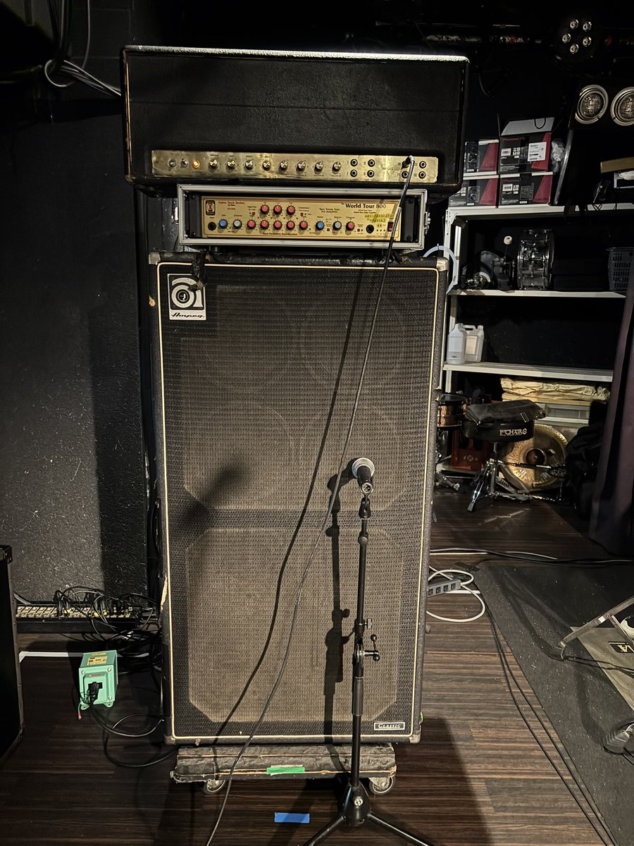 今夜は長野Jでライブ！ ベースにMarshall PAアンプを持参したよ