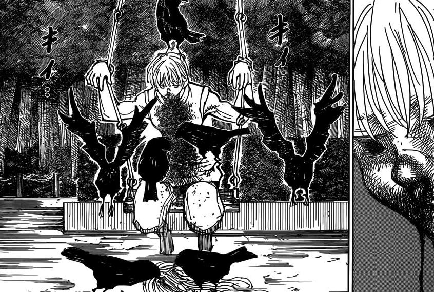 MelancoliaOffi's tweet photo. Sans le savoir, Hisoka a frappé le traumatisme le plus profond de la Brigade : exposer le cadavre d'un ami d'enfance de manière théâtrale, exactement comme Sarasa https://t.co/CjyMzrMMfc