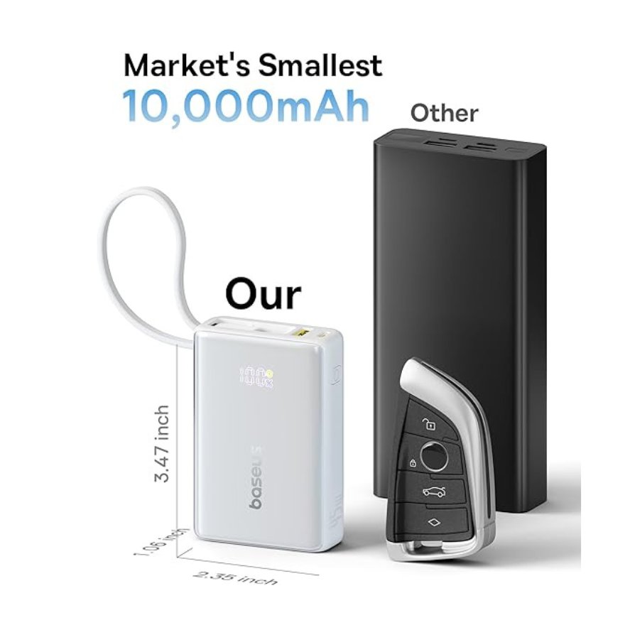 DitCompany's tweet photo. Baseus Power Bank, Picogo 10000mAh 45W 3-Output Portable Charger with Built-in USB-C Cable, PPS/PD QC Fast Charging External Battery Pack for iPhone 17/16/15/14/13 Series, Samsung S25 S24 Google iPad
#powerbank #portable #charger #travel #battery #pack #compact #lightweight https://t.co/kCnN6ndrxx