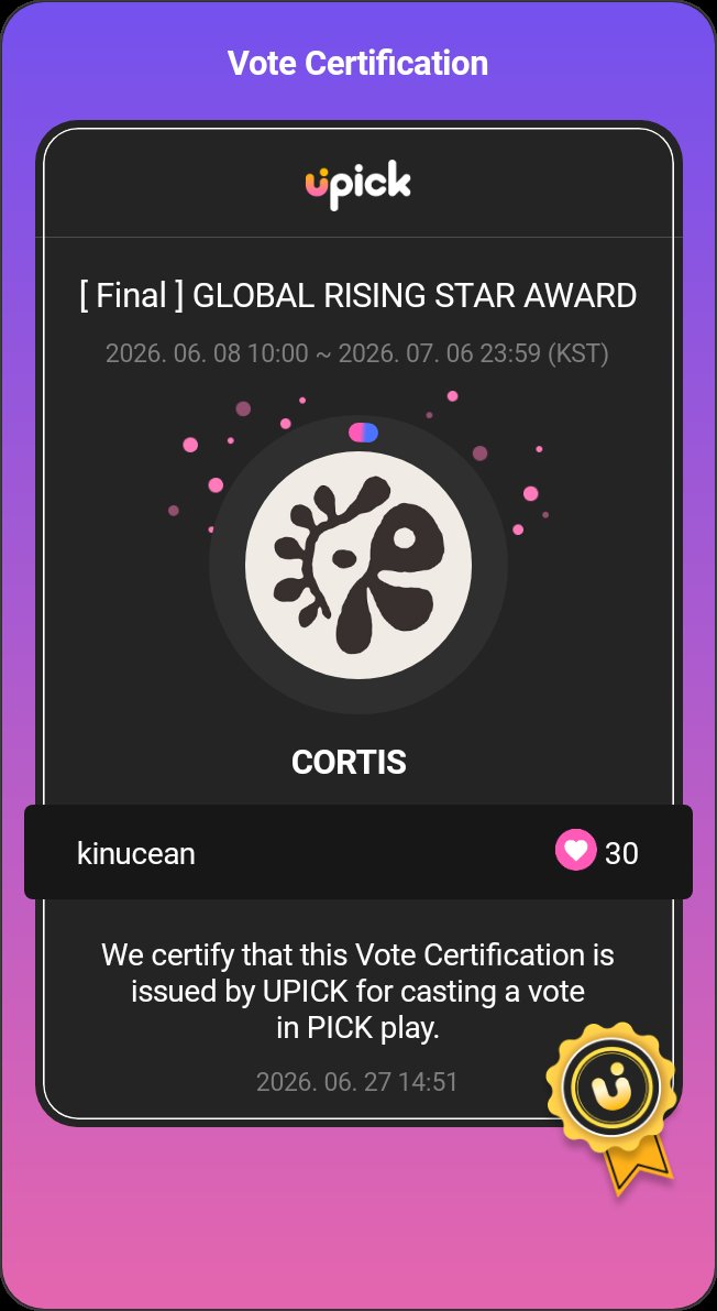 kinucean's tweet photo. VOTED✅
#CORTIS #코르티스 https://t.co/5kxHsiYTJO