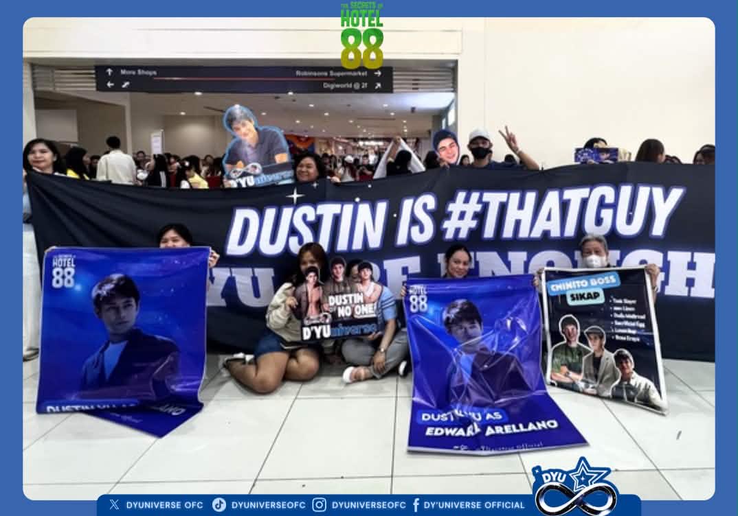 DYUniverseOFC's tweet photo. 𝐀𝐋𝐋 𝐅𝐎𝐑 𝐃𝐔𝐒𝐓𝐈𝐍! 💙

𝐃𝐘𝐔𝐧𝐢𝐯𝐞𝐫𝐬𝐞 is in full force here at Robinsons Novaliches! The fandom has arrived, the anticipation is growing, and we're counting down to 4:00 PM.

We're here, we're ready, and we're waiting to give Dustin the loudest cheers as we celebrate the #TheSecretsOfHotel88 Grand Thank You Event.✨

EDWARD LAST CHECK IN
#DustinYuAsEdward