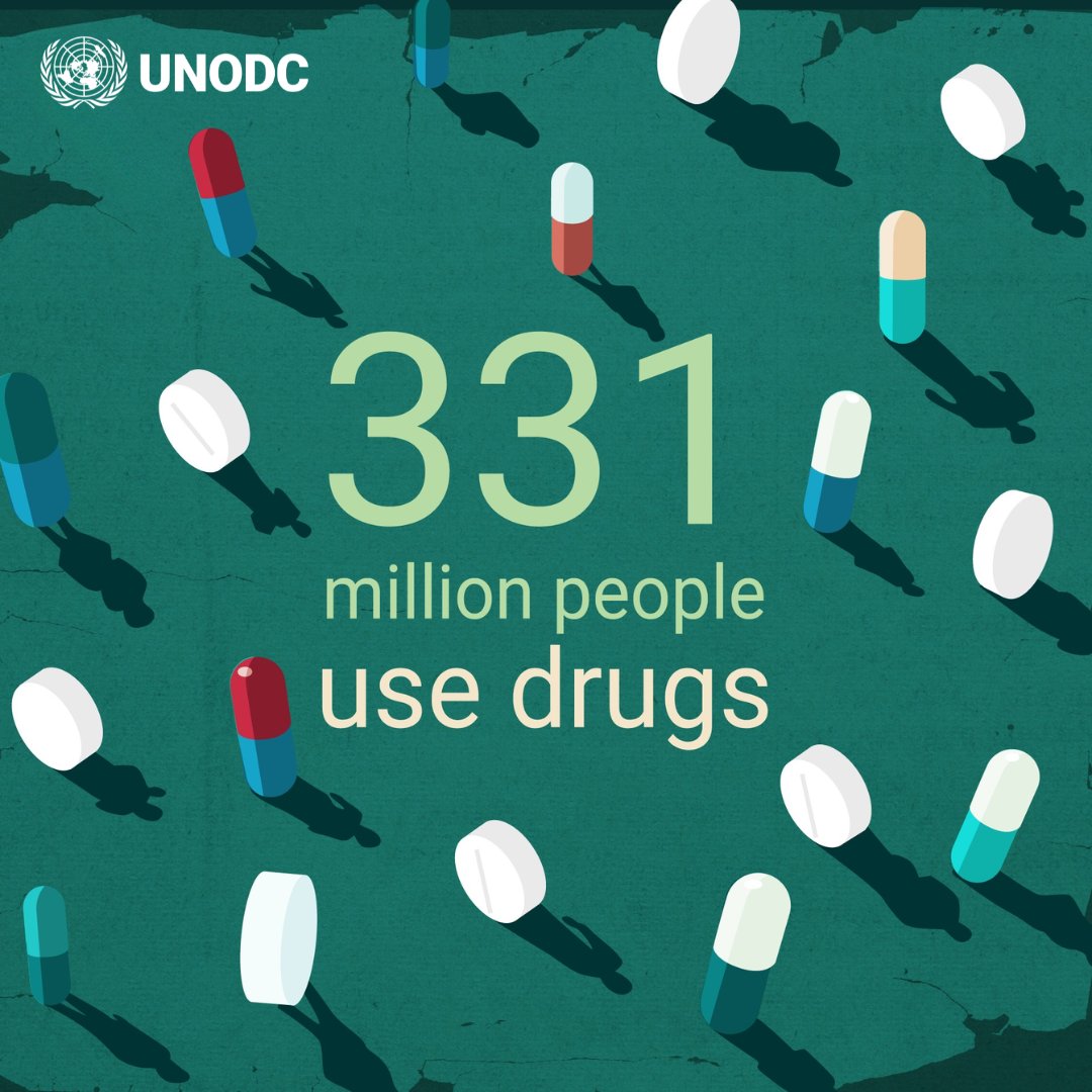 UNODC's tweet photo. More people use drugs today than at any point in history.

Over 6% of the global population between 15 and 64 use illicit substances.

This is 34% more than a decade ago.

The 2026 #WorldDrugReport shows how drug use has grown over the years: https://t.co/4wuCpJpkD0 https://t.co/0AhygCkpvP