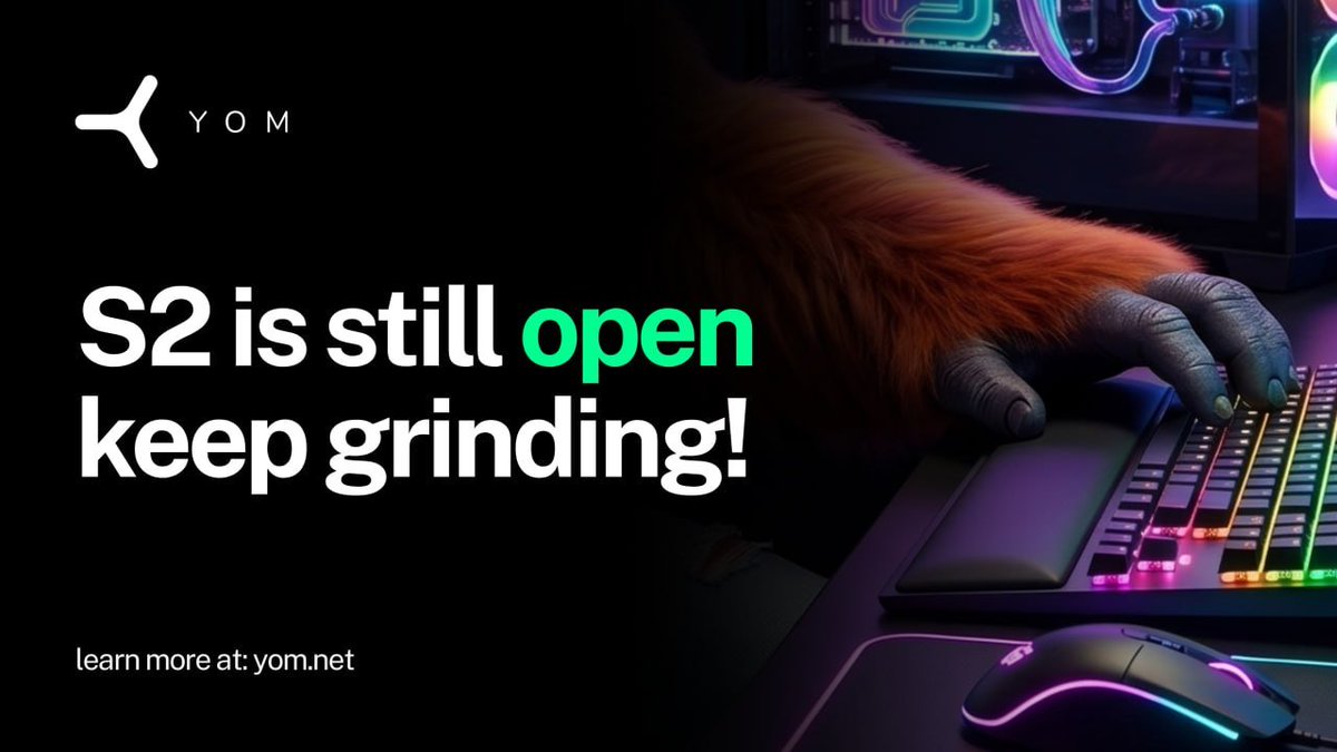 YOM_Official's tweet photo. Someone joined Season 2 on Day 1. They've quested every day since.

Someone else found out about it yesterday. They're just getting started.

Both of them are on the same leaderboard. Right now.
Season 2 is still open. The grind is still running.

Where do you want to be when it closes?

https://t.co/6Rgq5FRjHO