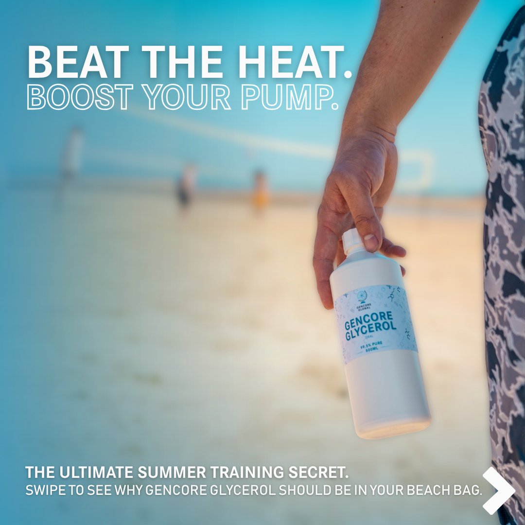 GencoreGlobal's tweet photo. Don’t let the hot weather scare you away from hitting that workout. Our Gencore Glycerol is designed to keep you hydrated throughout no matter the weather. 💪🩵

#gencoreglobal #gencore #glycerol #biohacking #hydration https://t.co/Uuq6rZZylk