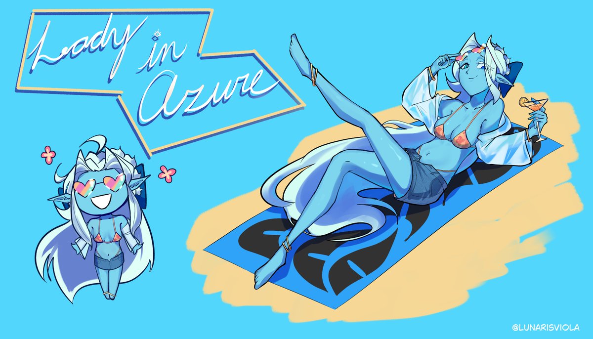 Lunaris_Viola's tweet photo. Summery lady in azure for the summer weather ☀️🏝️
#shadowmilkcookie #crk #ladyinazure https://t.co/fSjcxiIGV8