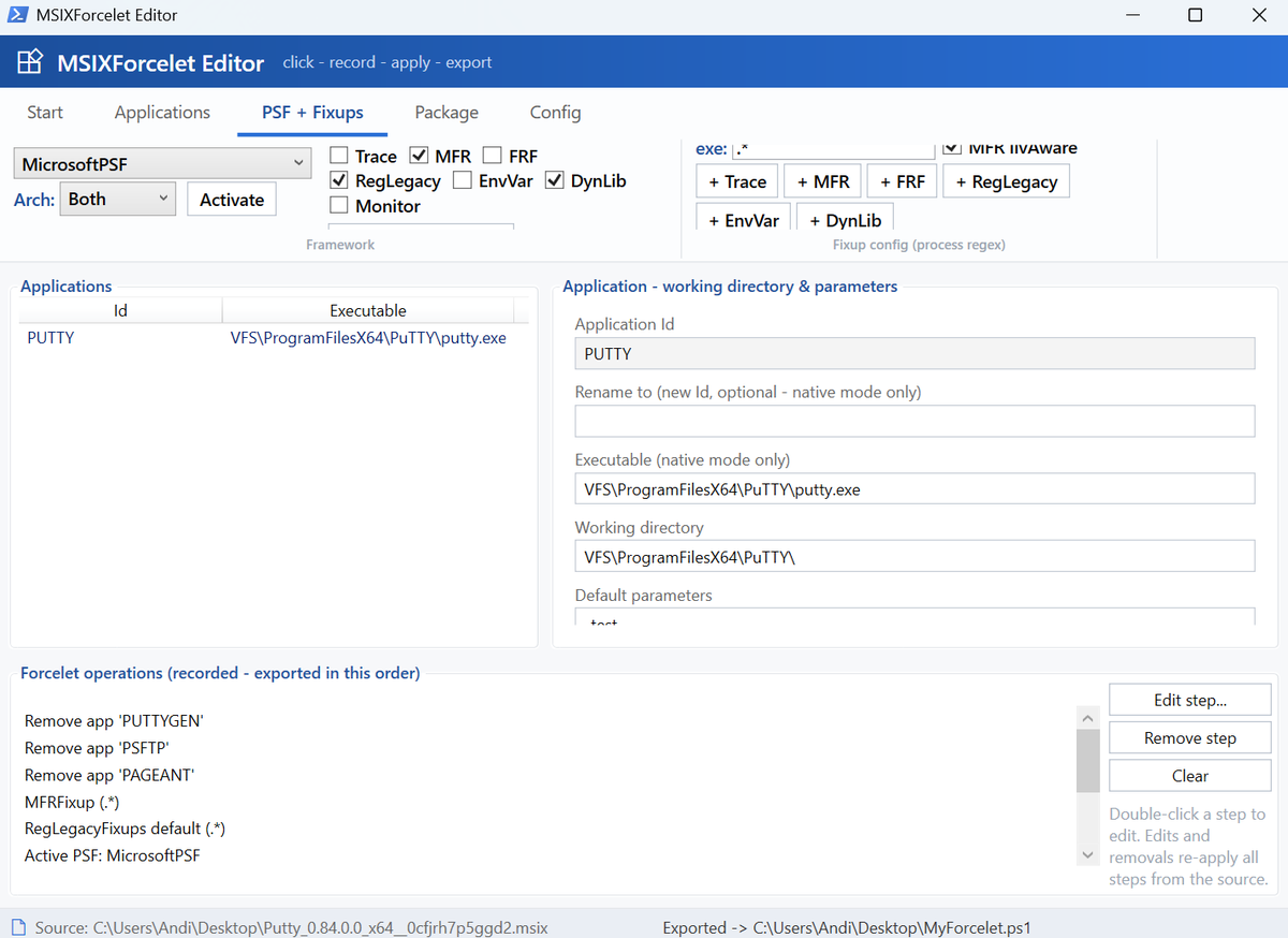 NickInformation's tweet photo. I've created a small editor as a prototype for the MSIXForclets in our PowerShell module for automating #MSIX fixes. It's not perfect yet, but it's extremely handy :-) https://t.co/gJ0zBONj1R https://t.co/0oagf1XccU