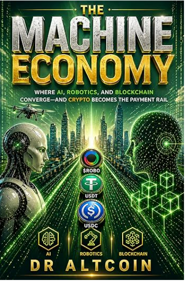 LinkersMap's tweet photo. Dr. Altcoin’s @Dr_Picoin  second book, The Machine Economy, is coming to LinkersMap soon. 🚀

This book is written for beginners - using simple English, clear explanations, and everyday examples to explain key terms such as:

🧠 AI agents
🤖 Robotics
🔗 Blockchain
📜 Smart contracts
💸 Crypto wallets
🌍 Machine-to-machine payments

Dr. Altcoin spent over a year researching how AI, robotics, and blockchain are beginning to converge - and why this could reshape the future of work, business, and payments.

🤖 Have you ever wondered what happens when these technologies stop developing separately - and start working together?

That is where the Machine Economy begins.
📖 THE MACHINE ECONOMY - out June 30th
🧠 AI becomes the brain.
🤖 Robotics becomes the body.
🔗 Blockchain becomes the trust and payment layer.
💸 Crypto becomes the payment rail.

No human approving every step.
No traditional bank required for every transaction.
Machines can act, record, and settle value automatically.

This is not sci-fi. 

- Amazon already operates 1M+ robots across its fulfilment network.
- Tesla is pushing Optimus from prototype towards factory production.
- BlackRock has already launched tokenised funds on-chain.

The Machine Economy is not coming.
It is already beginning.

And you can either watch it happen or learn how to position yourself for it.

📚 Pre-order here 👇
https://t.co/r9But2yF2h
You can also pre-order the book from Amazon using your ITLX wallet. 💸📖

🚀 Register your business on LinkersMap:
https://t.co/gyLxDjbS2p

@inter_link @itlx_defi @kv_interlink @LinkersMap
@itl_fdn @scott_itlg @reina_itl

#MachineEconomy #AI #Robotics #Blockchain #Crypto