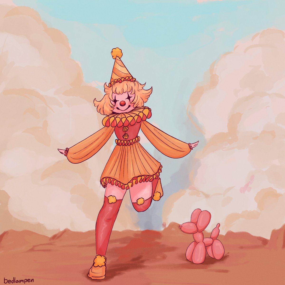bedlampen's tweet photo. happy little clown girl!!!! whos kind hot dog themes https://t.co/OXBSuc0hMO