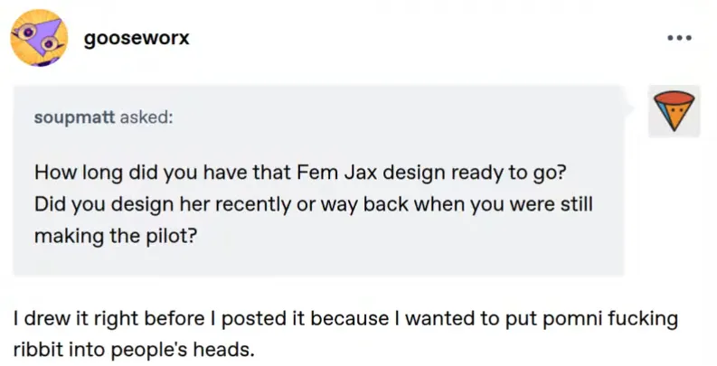 Xerabian's tweet photo. @coffindwellers Correct me if I am wrong but doesn't this screen shot mean that Jax being trans was like a last minute thing? https://t.co/Ri7CAbN7fv