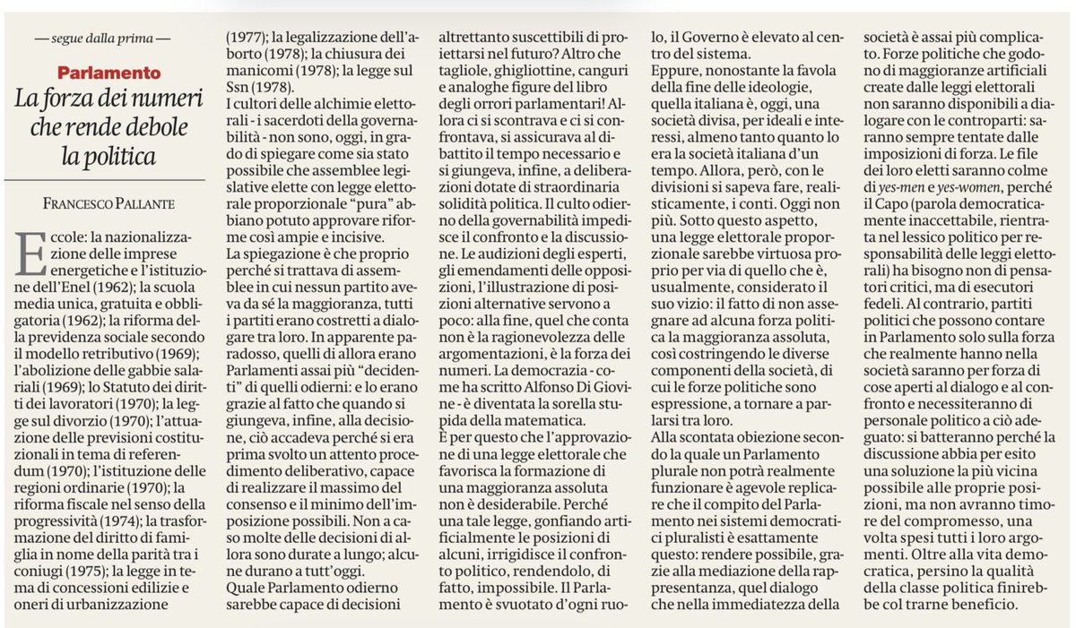 togreco's tweet photo. Se ai nostri politici e governanti interessasse davvero affrontare i problemi, andrebbero nella direzione opposta a quella intrapresa.
Ottimo Francesco Pallante oggi sul Manifesto. https://t.co/uicZwLVQyB
