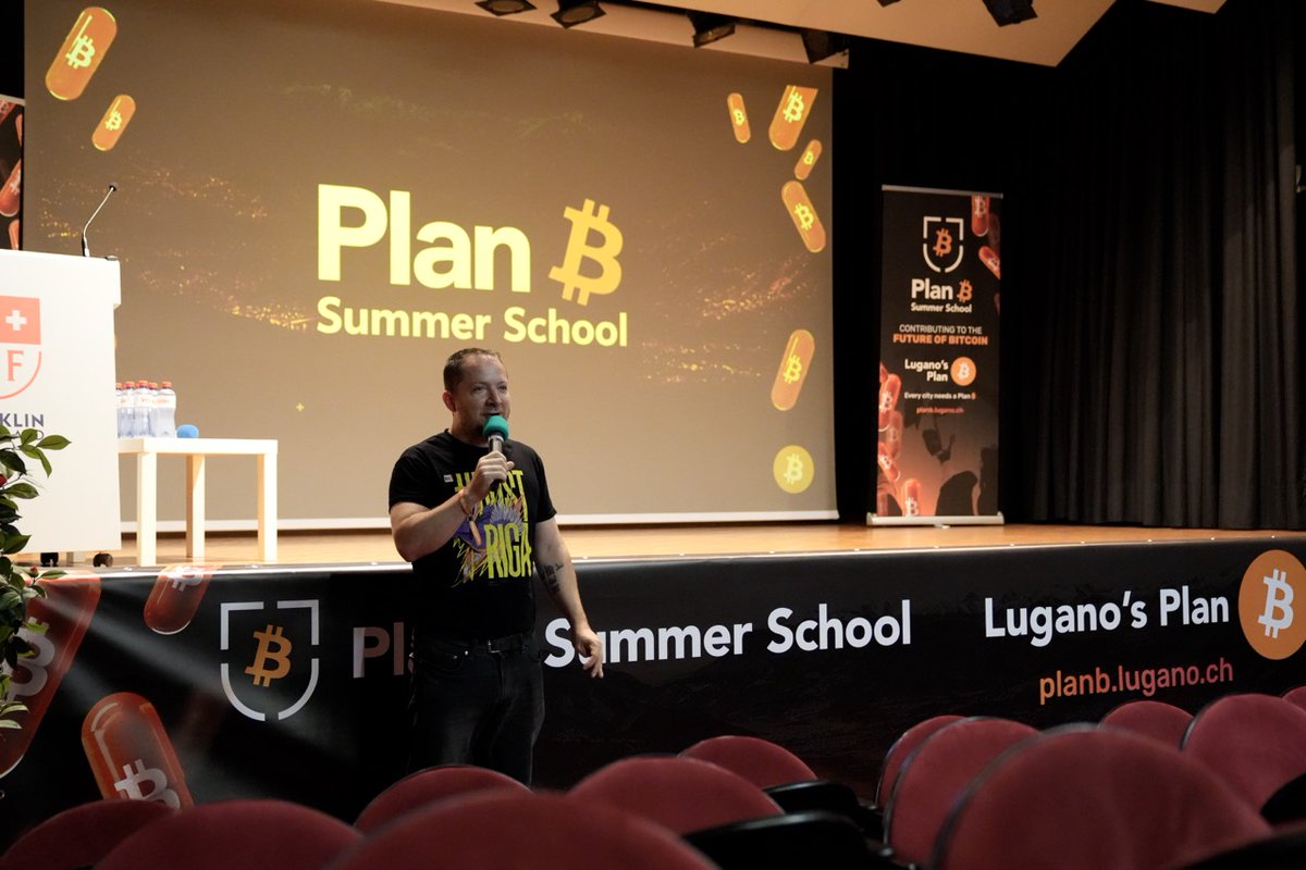 LuganoPlanB's tweet photo. Day 6 of Summer School is officially LIVE! 🚀

After crushing the trails up Monte San Salvatore yesterday 🏔️, we are back in the classroom with fresh legs and sharp minds.

Today, we’re leveling up our communication game. The one and only @dusan_matuska (CEO of AmityAge) is taking the stage to teach us how to handle objections and orange-pill anyone—yes, even your grandma! 👵🍊

Bitcoin education doesn't stop. Let’s get it! 💡🔥

#Bitcoin #SummerSchool #OrangePill #Lugano #BitcoinEducation #AmityAge 
@luganomycity @LuganoEventi